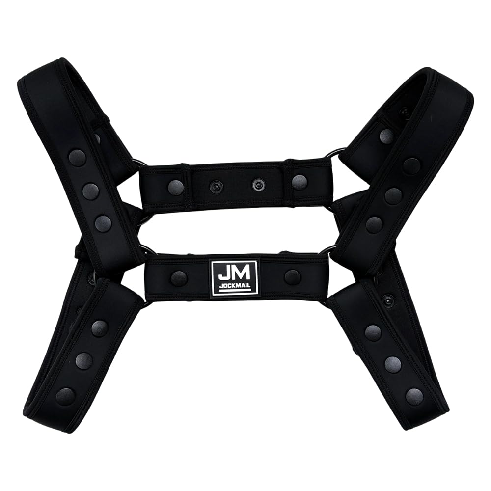 JOCKMAIL Men's Harness Adjustable Detachable Chest (Black, One Size)