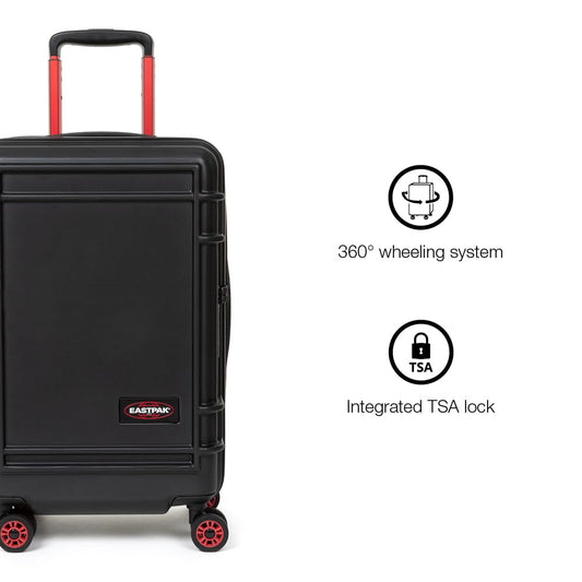 EASTPAK Resist'R Zip S – 34L Hardshell Suitcase with Dual Compartments, TSA Lock, Silent 360° Spinner Wheels & Water-Resistant Design, Camo