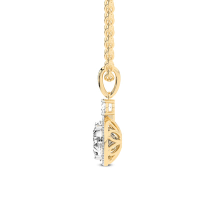 FRIENDLY DIAMONDS Diamond Pendant Necklace For Women | 6 Carat IGI Certified Pear Shape Lab Grown Diamond | Joan Fashion Lab Diamond Pendant Necklace In 14K Yellow Gold | FG-VS1-VS2 Quality