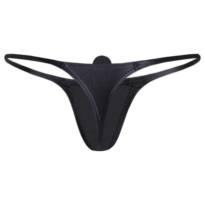 GNFVQLLE Male Thong Sexy Mens G String Underwear T-Back Bulge Pouch Low Rise Lingerie Black