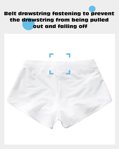 Retro Men's Short Swim Trunks, Quick Dry Bathing Suit with Liner
