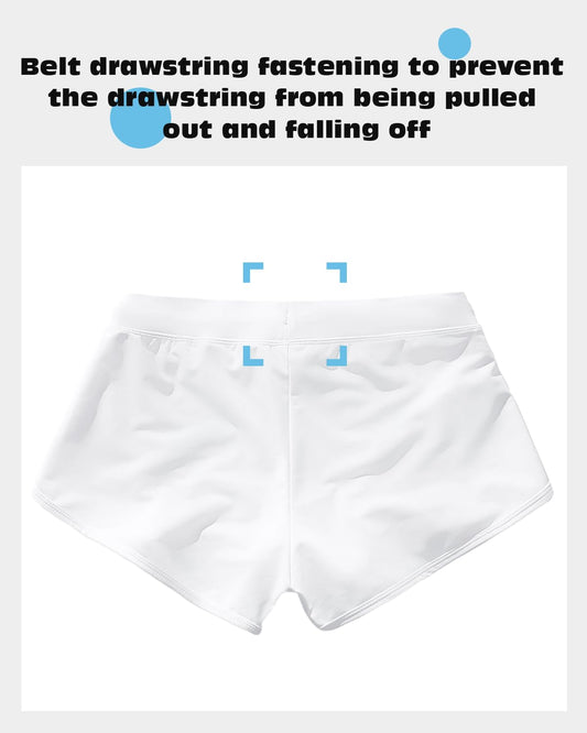 Retro Men's Short Swim Trunks, Quick Dry Bathing Suit with Liner