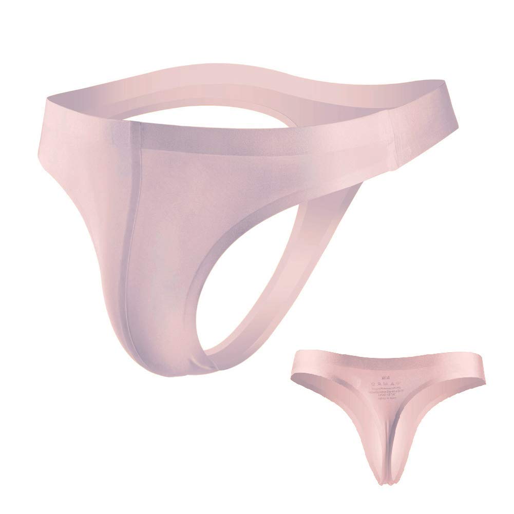 Seamless Free Breathing Male Smooth Ice Silk G-Strings & Thongs Underwear Men Brief (M, Black &navy blue& skin color（3 pieces）)