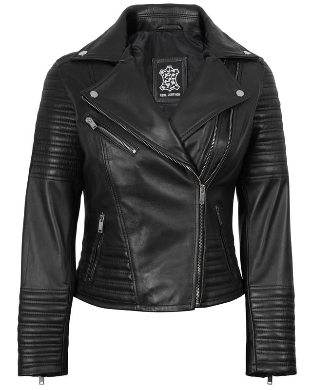 Decrum Leather Jackets Women | [1312595] Nicholle Black, XL