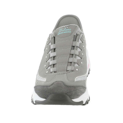 Skechers Women's Hands Free Slip-INS D'Lites Sneaker, Grey Light Pink=GYLP, 8.5 Wide