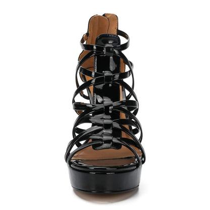 MAIERNISI JESSI Unisex Men's Women's Sandals Platform Stappy Stiletto High Heel Black EU 47 - US 15.5 Women/14 Men