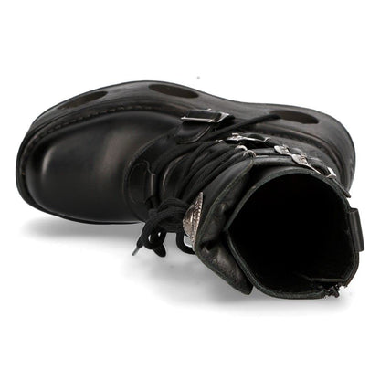 New Rock Boots 373-S2 Mens Metallic Black Leather Platform Goth Neptuno Space 10