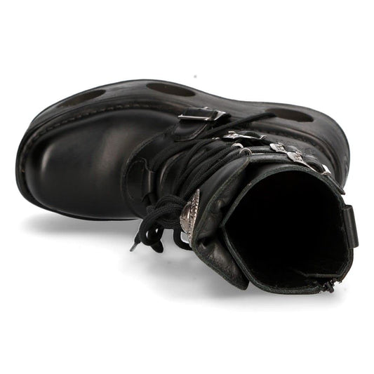 New Rock Boots 373-S2 Mens Metallic Black Leather Platform Goth Neptuno Space 10