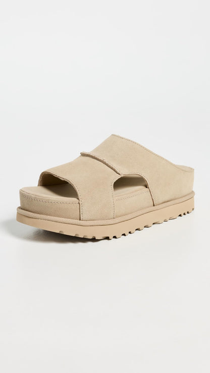UGG Women's Goldenstar Hi Cutout Slide Sandal, Sand, 8