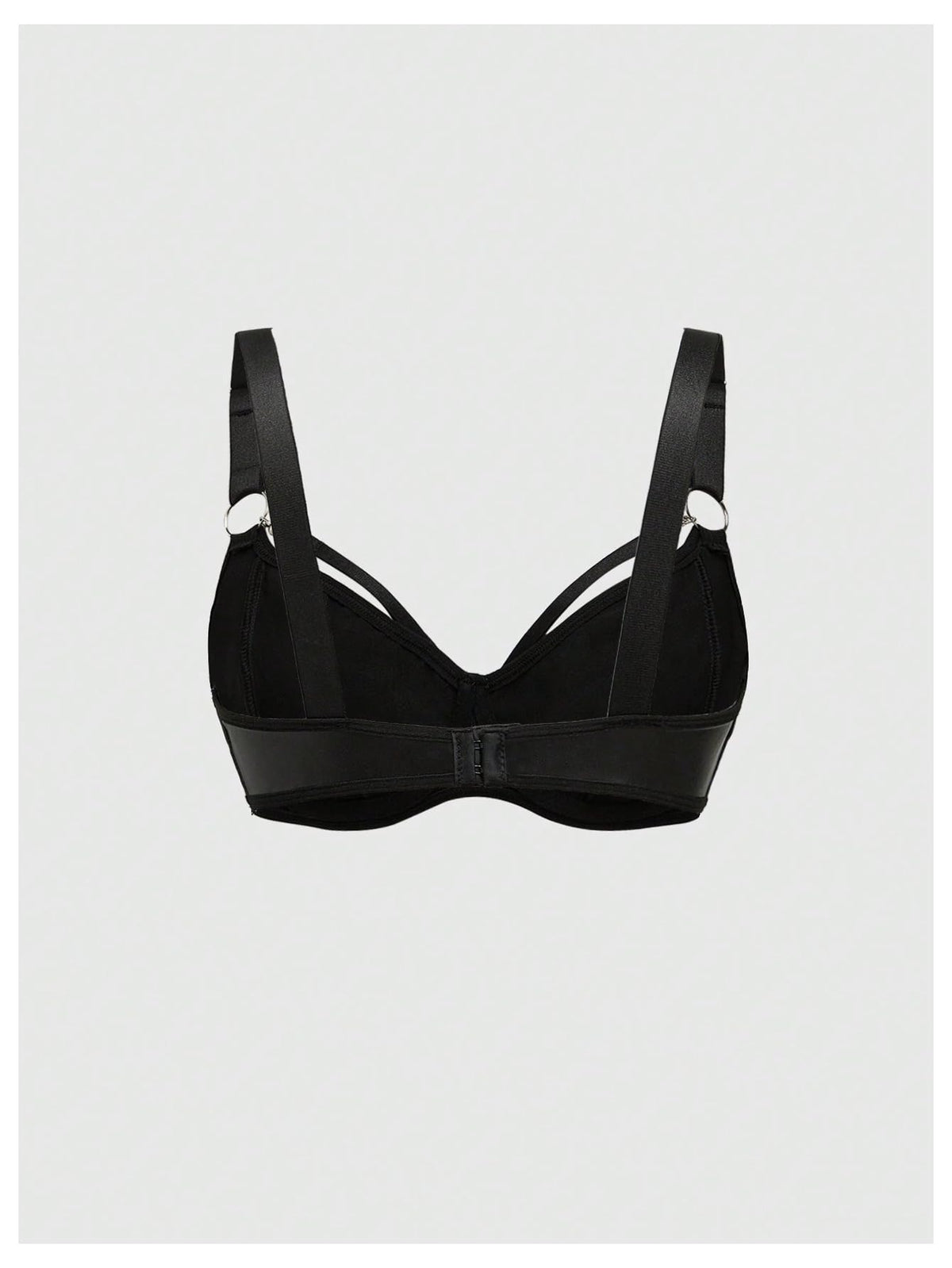 BDSM Women's Leather Bra Cut Out Push Up Underwire Bras