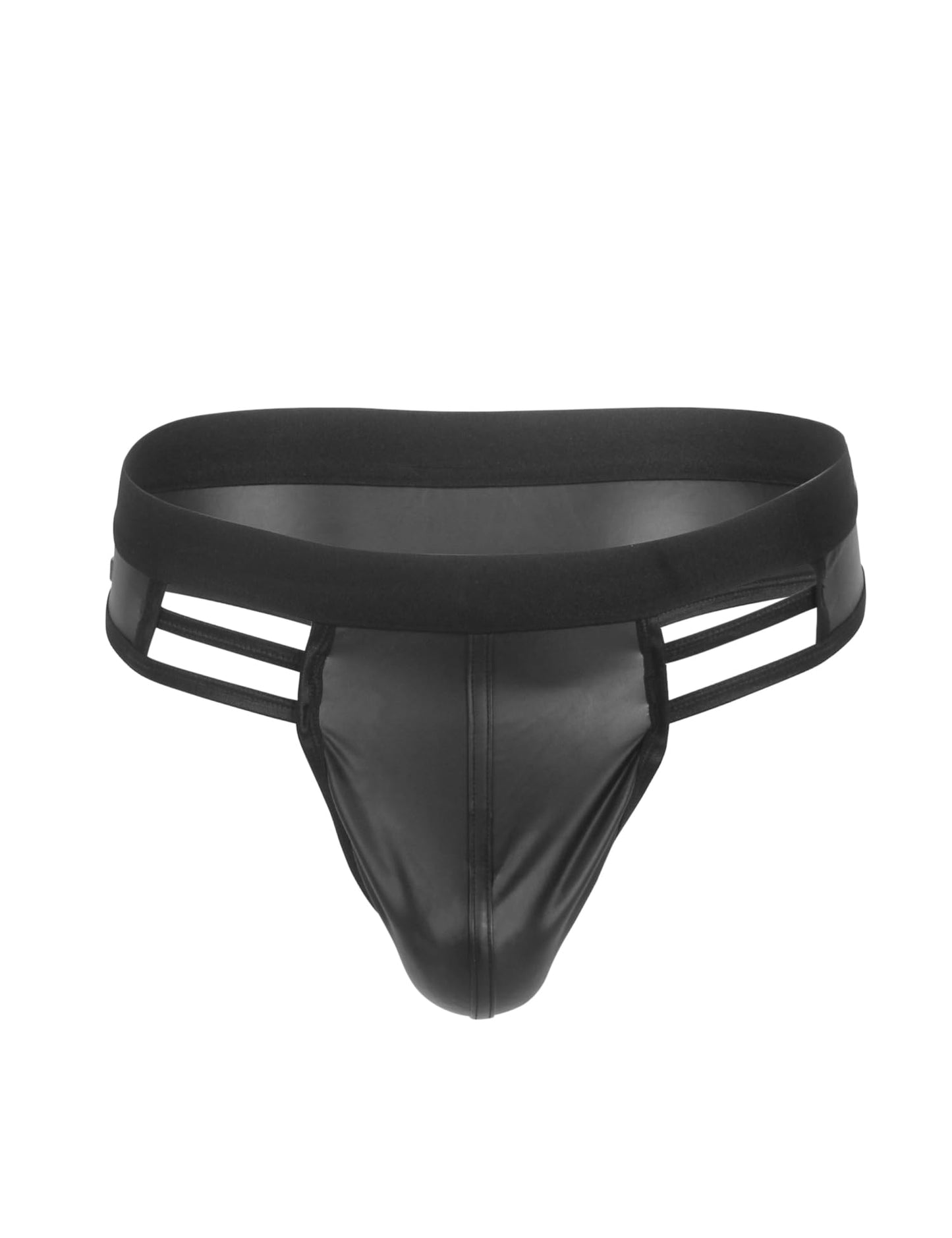 ohyeahlady Jockstraps for Men Low Rise G-String Thong Underwear Pouch Trunks Clubwear Jock Strap Briefs Black S