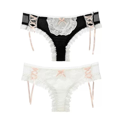 Joyralcos Japanese Lolita Bikini Panties Sexy Anime Briefs for Women Maid Cosplay Lingerie Panty (Thong Briefs)- Sissy