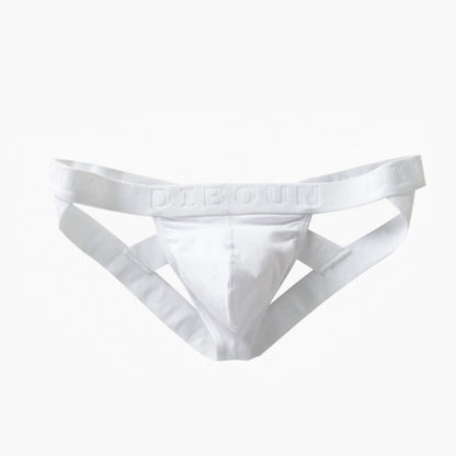 Evankin Men's Sexy Underwear Fun Jockstrap Underpants Cotton U Convex Pouch Belt Open Thong Underwear for Men（Black-L）