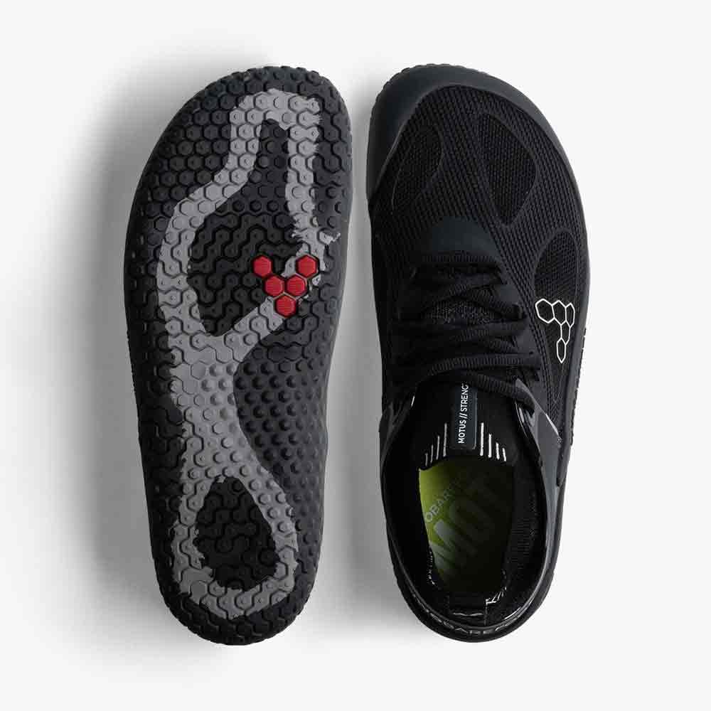 Vivobarefoot Men's Motus Strength Zero-Drop Training Shoe, Obsidian/Grey, 9