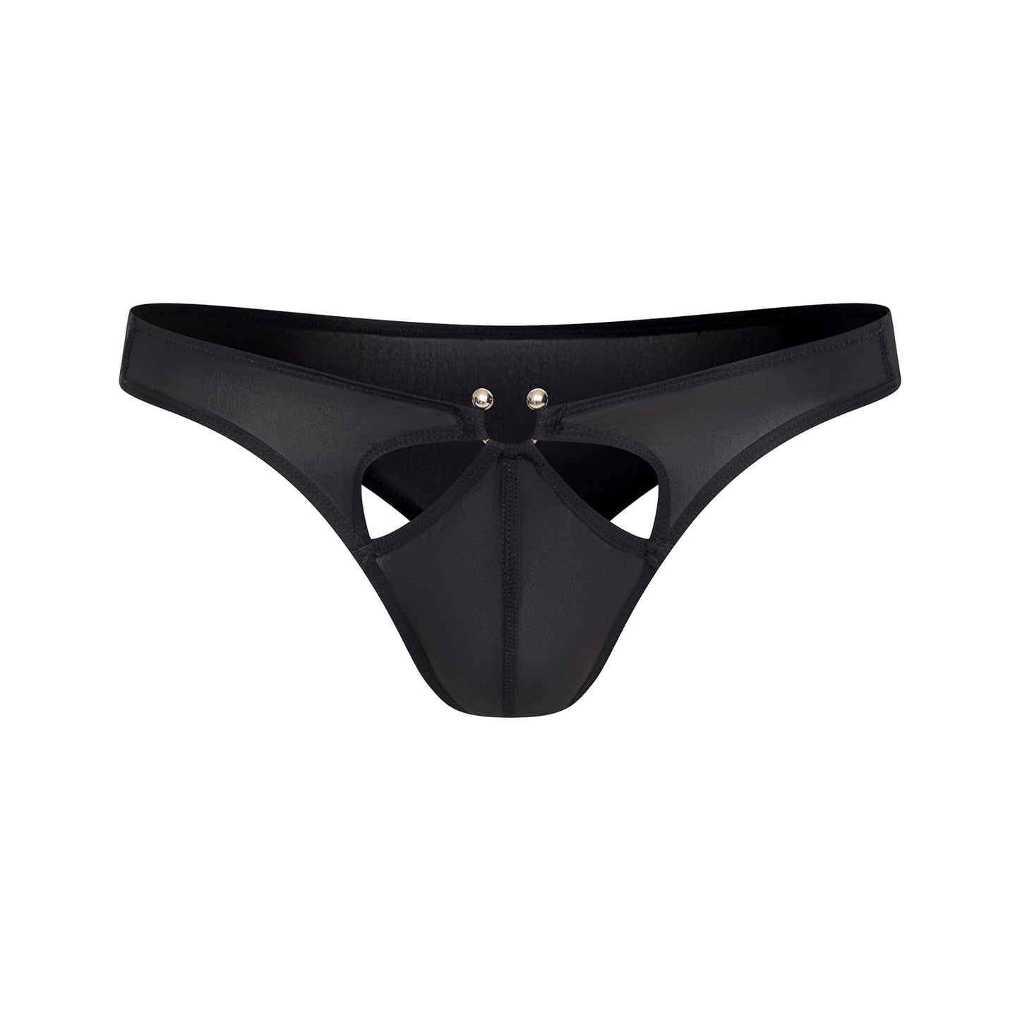 BSZN Men's Horseshoe Ring Briefs, Black Low Rise Sexy Underwear, High Stretch Breathable Pouch Slim Fit Briefs for Men