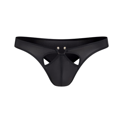 BSZN Men's Horseshoe Ring Briefs, Black Low Rise Sexy Underwear, High Stretch Breathable Pouch Slim Fit Briefs for Men