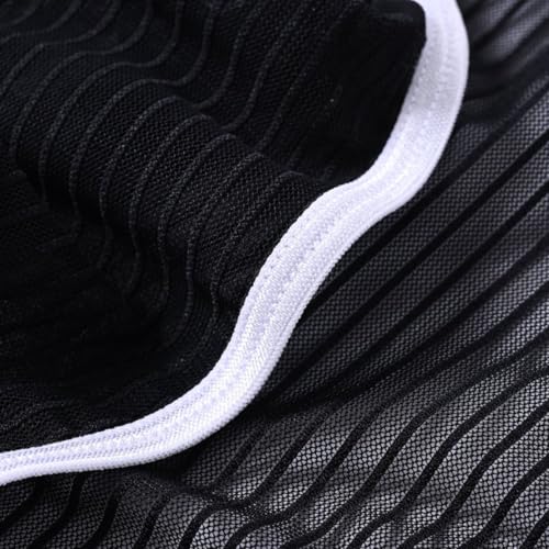 JINSHI Mens See Through Breathable Briefs with Bulge Pouch (Black 1-Pack, Medium)