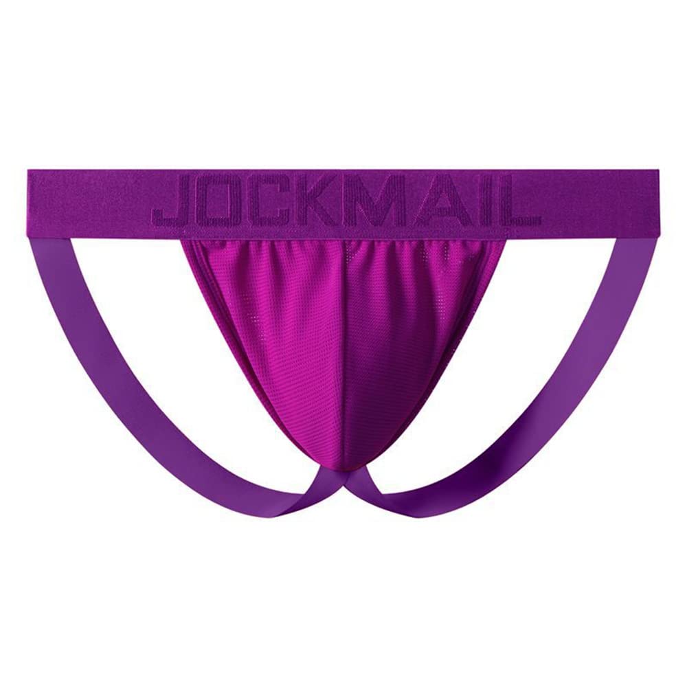 JOCKMAIL Mens Jockstrap Underwear Jock Straps Male Athletic Supporters for Men Purple