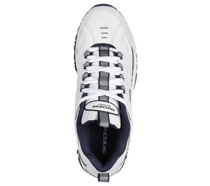 Skechers mens Energy Afterburn road running shoes, White/Navy, 9.5 US