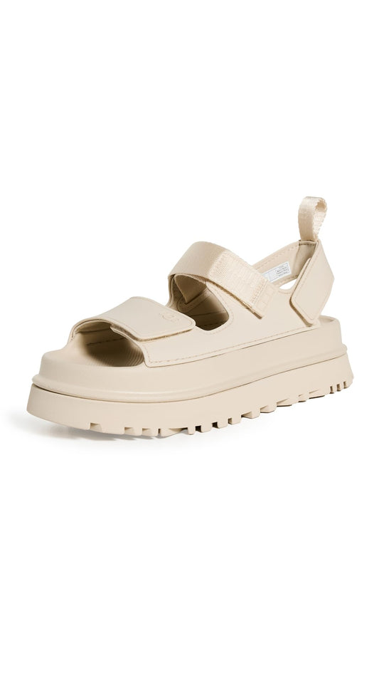 UGG Women's GOLDENGLOW Flat Sandal, SEA Salt, 8