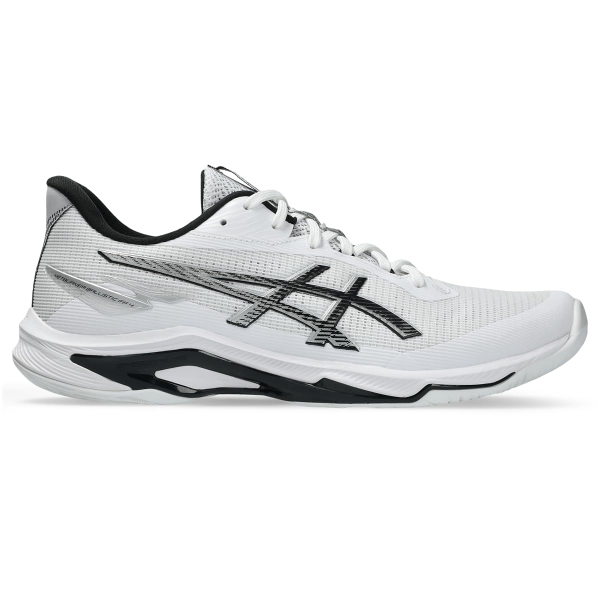 ASICS Men's Netburner Ballistic FlyteFoam 4 Volleyball Shoes, 15, White/Black