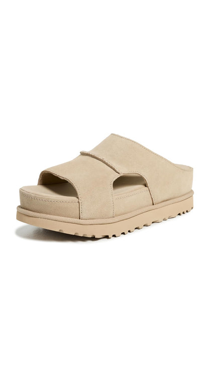 UGG Women's Goldenstar Hi Cutout Slide Sandal, Sand, 8