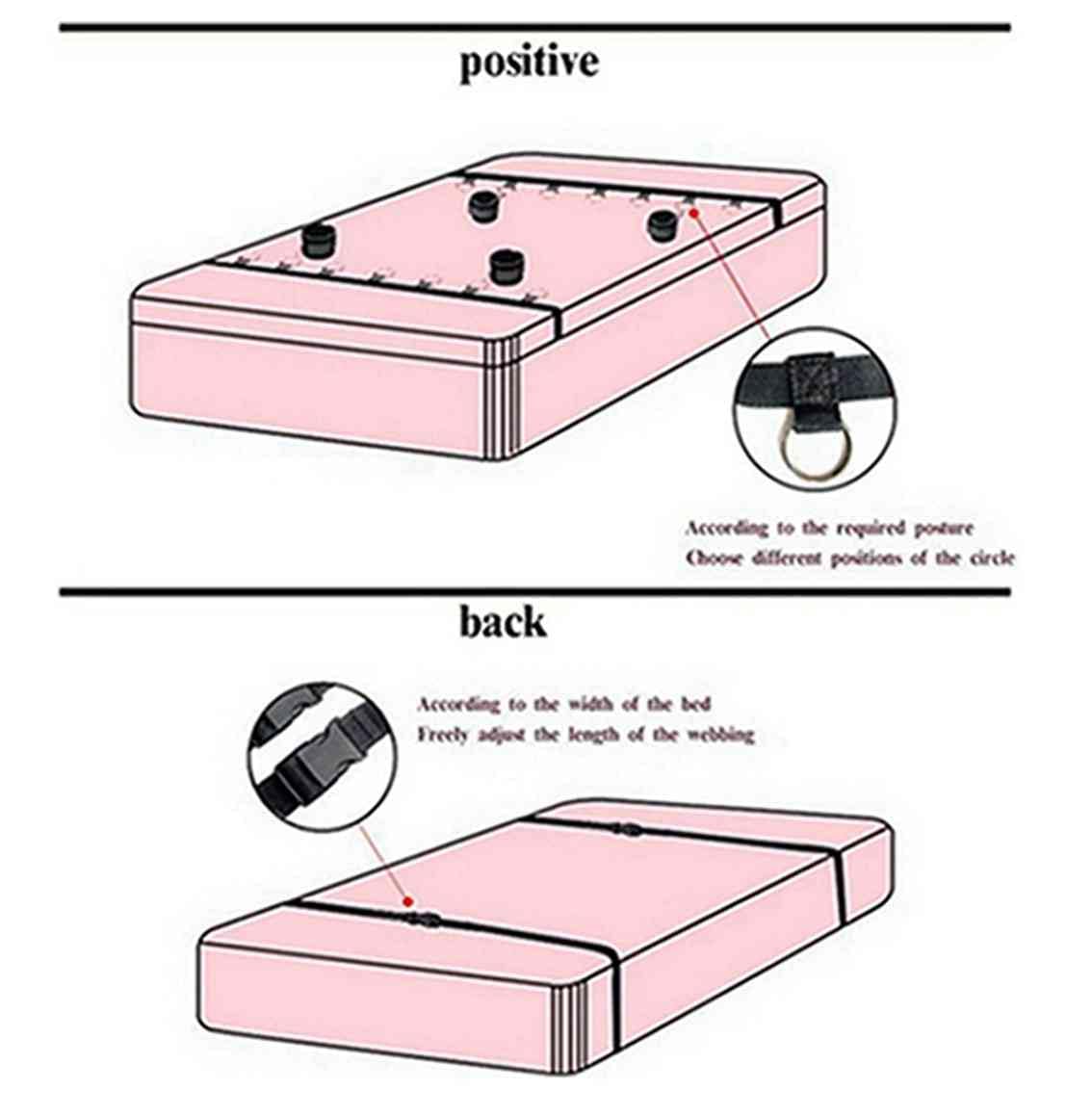 Bed Restraints for Domination Bed Bondaged Kit with Adjustable Hand Cuffs Ankle Cuff, Sex Restraints Straps Adult Play King Mattress Sex Accessories for Couples Women Bedroom Toys Sweatshirt