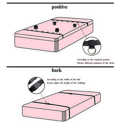 Bed Restraints for Domination Bed Bondaged Kit with Adjustable Hand Cuffs Ankle Cuff, Sex Restraints Straps Adult Play King Mattress Sex Accessories for Couples Women Bedroom Toys Sweatshirt