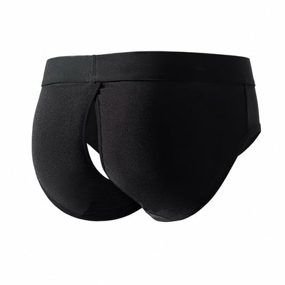 JOCKMAIL Men’s Briefs Underwear Mesh Low Rise Quick Dry Bikini Athletic Underpants for Gym Sport Daily Wear (US, Alpha, Medium, Regular, Regular, Black)