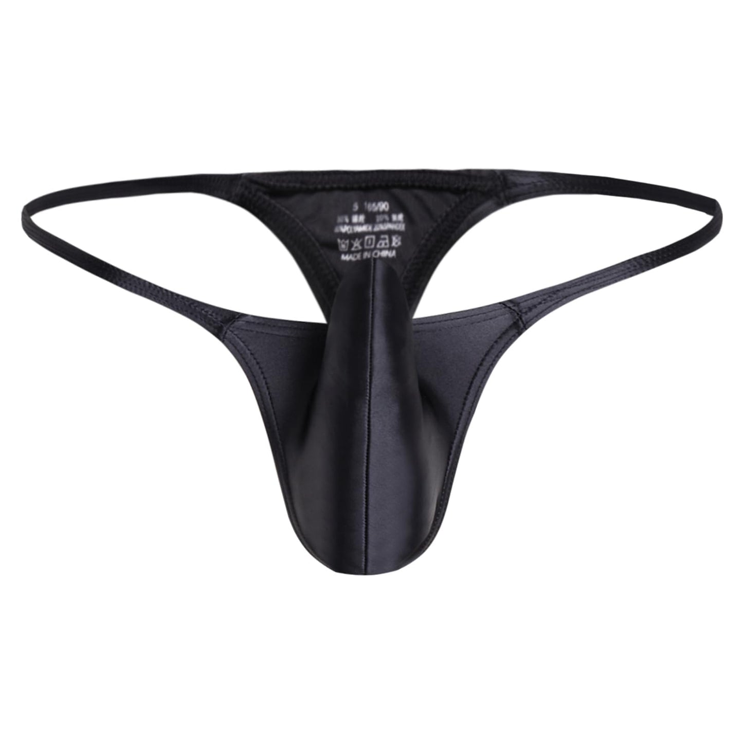 GNFVQLLE Male Thong Sexy Mens G String Underwear T-Back Bulge Pouch Low Rise Lingerie Black