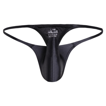 GNFVQLLE Male Thong Sexy Mens G String Underwear T-Back Bulge Pouch Low Rise Lingerie Black