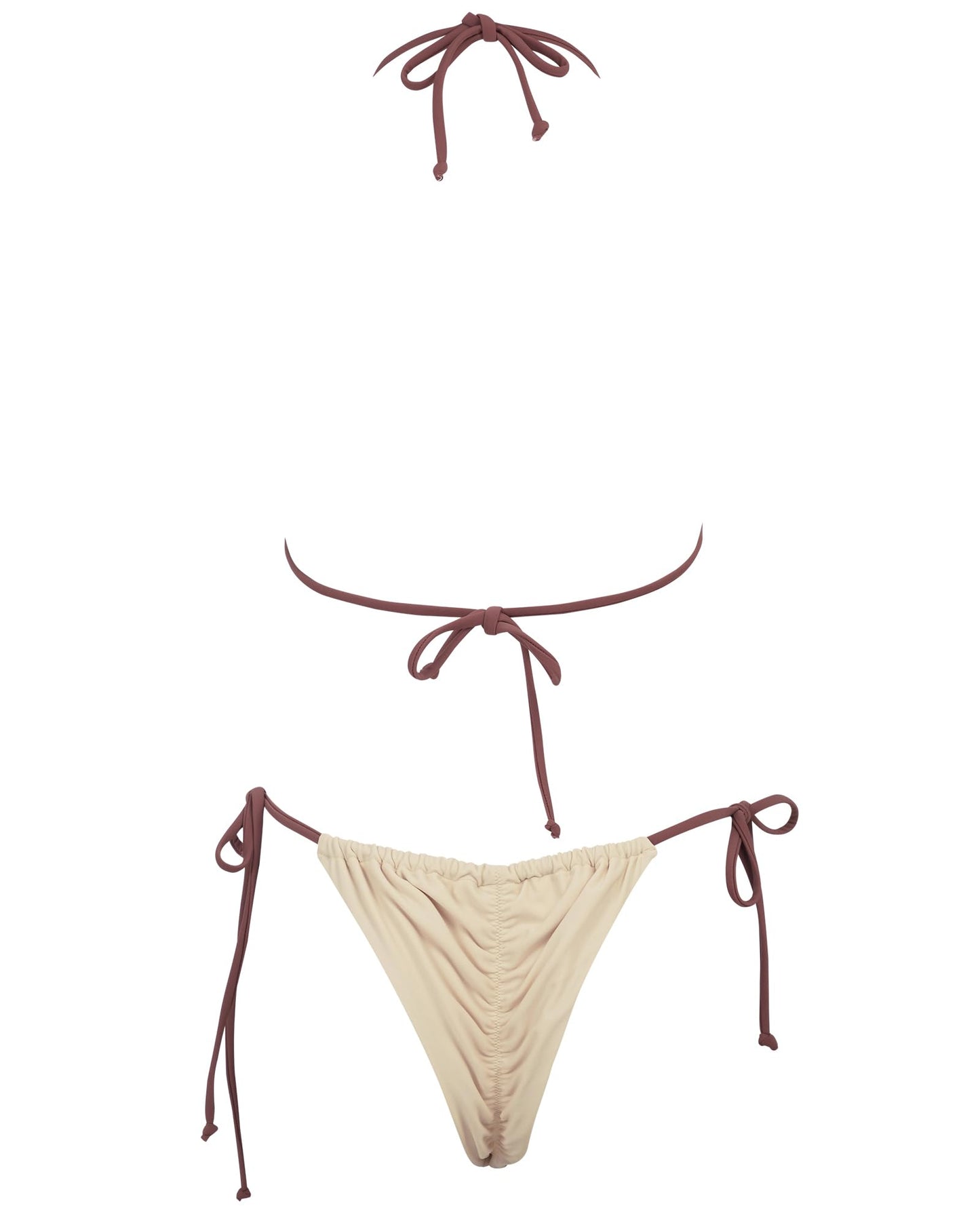 Women String Triangle Bikini Sets Tie Side Thong Sexy Halter Swimsuits 2 Pieces (White, S)