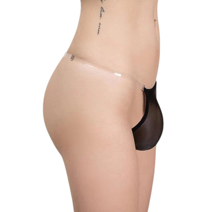 Men's Sissy Panties Femboy Panty Thong Underwear Jockstrap Lingerie for Cross-dressers (US, Alpha, One Size, Regular, Regular, Black)
