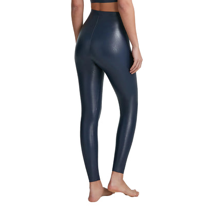 commando - Faux Leather Leggings | Sculpting Yet Soft & Flexible | Raw-Cut Finish | Machine Washable, Retains Shape & Color | Navy, Large