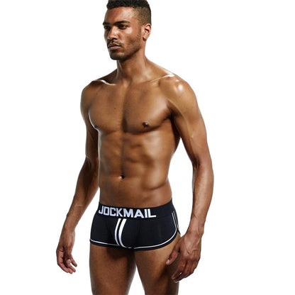 JOCKMAIL Men Open Back Underwear Men Boxer Shorts Cotton Backless Gay Underwear