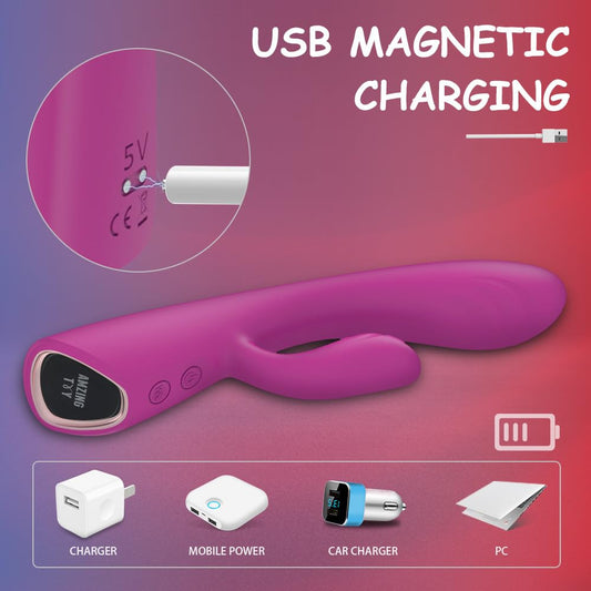 PINTLE G-Punkt klitorale Kaninchen Vibratoren Masturbationsgerät Leise Dildo Vibratoren mit 9 Vibrationsmodi Heizung Sex Spielzeug für die Frauen Silikon G-Punkt Analvibrator Sexspielzeug für Frauen