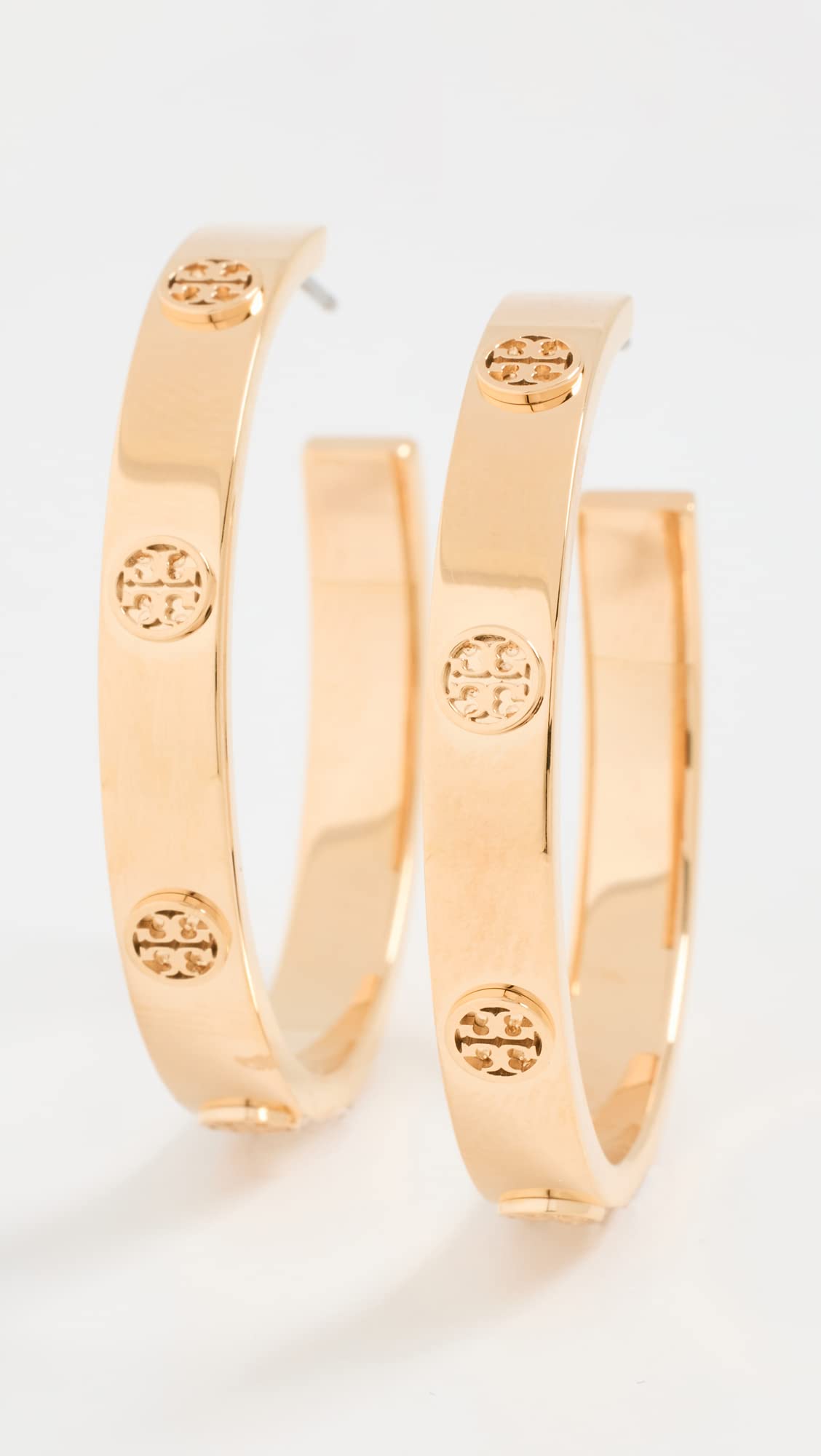 Tory Burch Women's Miller Stud Hoop Earrings, Tory Gold, One Size