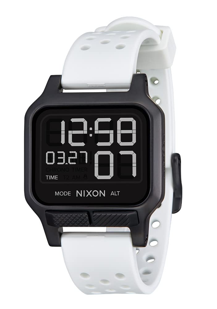 NIXON Heat A1320 - Digital Watch for Men and Women - 100M Water Resistant Exercise Workout and Running Watch - Mens Ultra Thin Lightweight Sport Watches - Custom 38 mm LCD Display, 20mm PU Band
