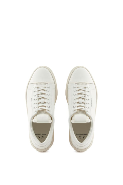 Armani Exchange Men's Classic Lion Clean Sneaker,Off White, 10UK