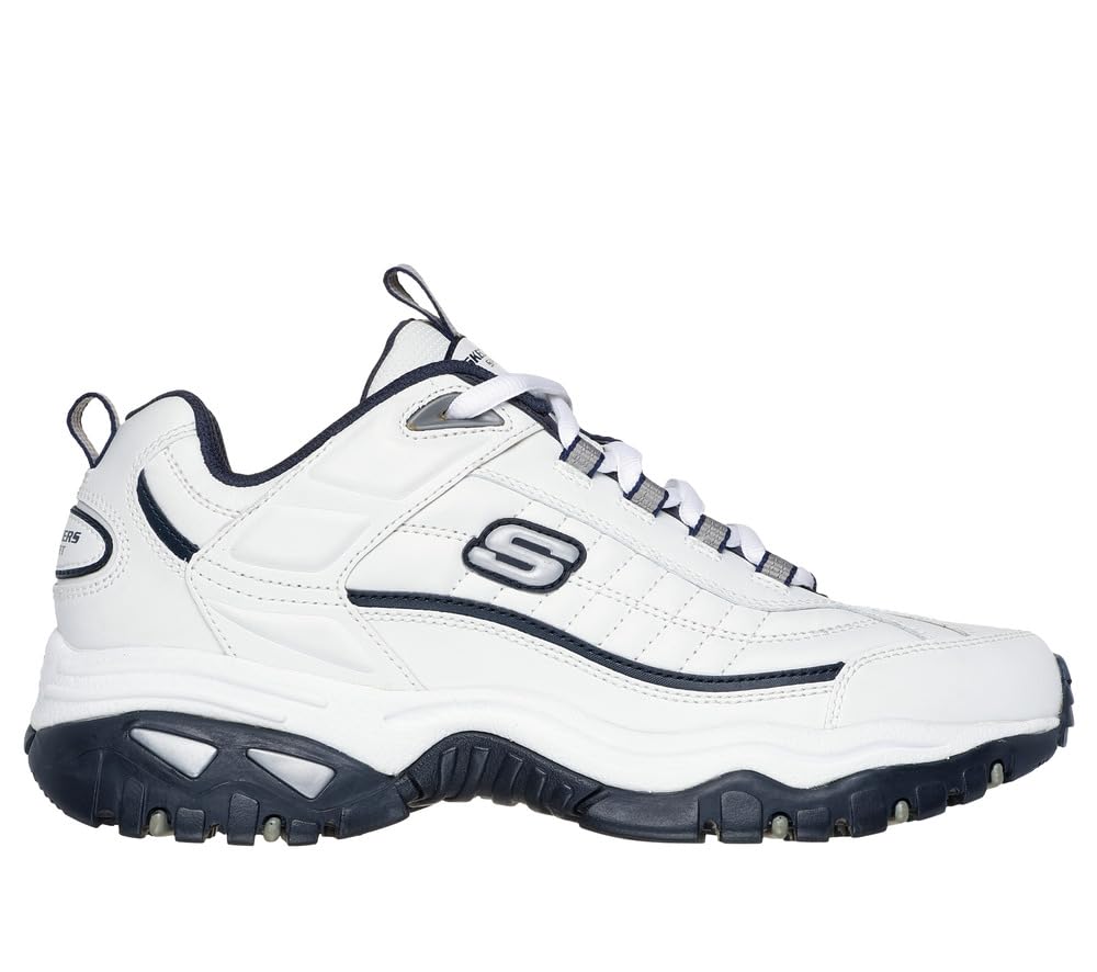 Skechers mens Energy Afterburn road running shoes, White/Navy, 9.5 US