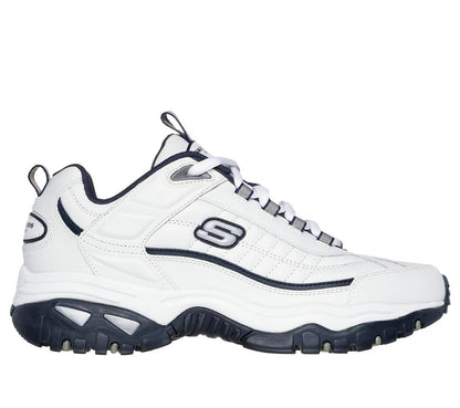 Skechers mens Energy Afterburn road running shoes, White/Navy, 9.5 US