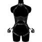 FOTN Women Punk PU Leather Body Waist Belt Bodysuit Bondage Body Harness Belt Sexy Lingerie Leg Garter Hollow Open Chest Bra BDSM (Color : Black, Size : One Size)