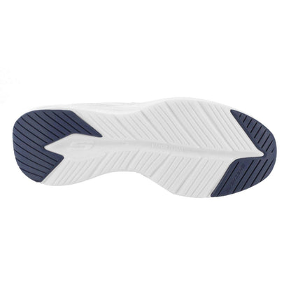 Skechers Men's Contour Foam Cozy Fit Hands Free Slip-in Sneaker,White/Navy,11.5