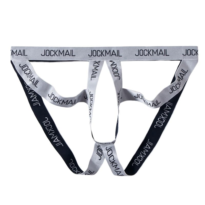 JOCKMAIL Men's Jockstrap Underwear Jock Strap Thongs Athletic Supporters Jockstraps for Men (US, Alpha, One Size, Regular, Regular, Black)
