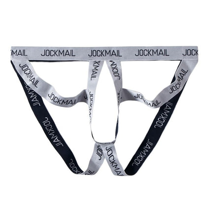 JOCKMAIL Men's Jockstrap Underwear Jock Strap Thongs Athletic Supporters Jockstraps for Men (US, Alpha, One Size, Regular, Regular, Black)
