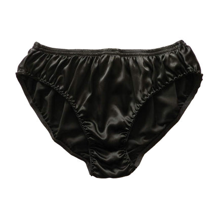 Men's 100% Pure Silk Underwear Bikini Briefs Panties (US, Alpha, Medium, Regular, Regular, black)