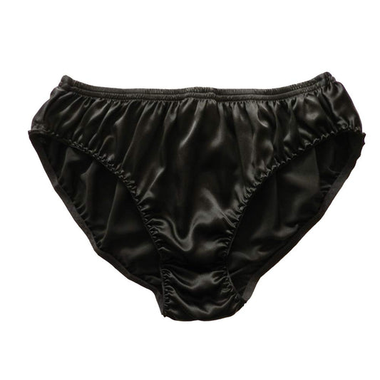 Men's 100% Pure Silk Underwear Bikini Briefs Panties (US, Alpha, Medium, Regular, Regular, black)