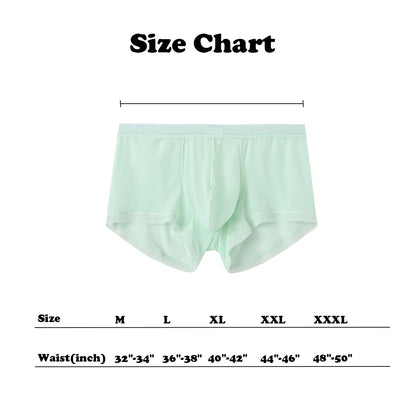 ZONBAILON 3 Pack Sexy Underwear for Men Ice Silk See Through Thin Breathable Trunks 3XL