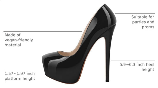 Richealnana Women's Platform Stiletto High Heel Pumps Sky High Round Toe Slip On Classic Pumps for Party Prom Dress 6 Inch Pull On Black US 14