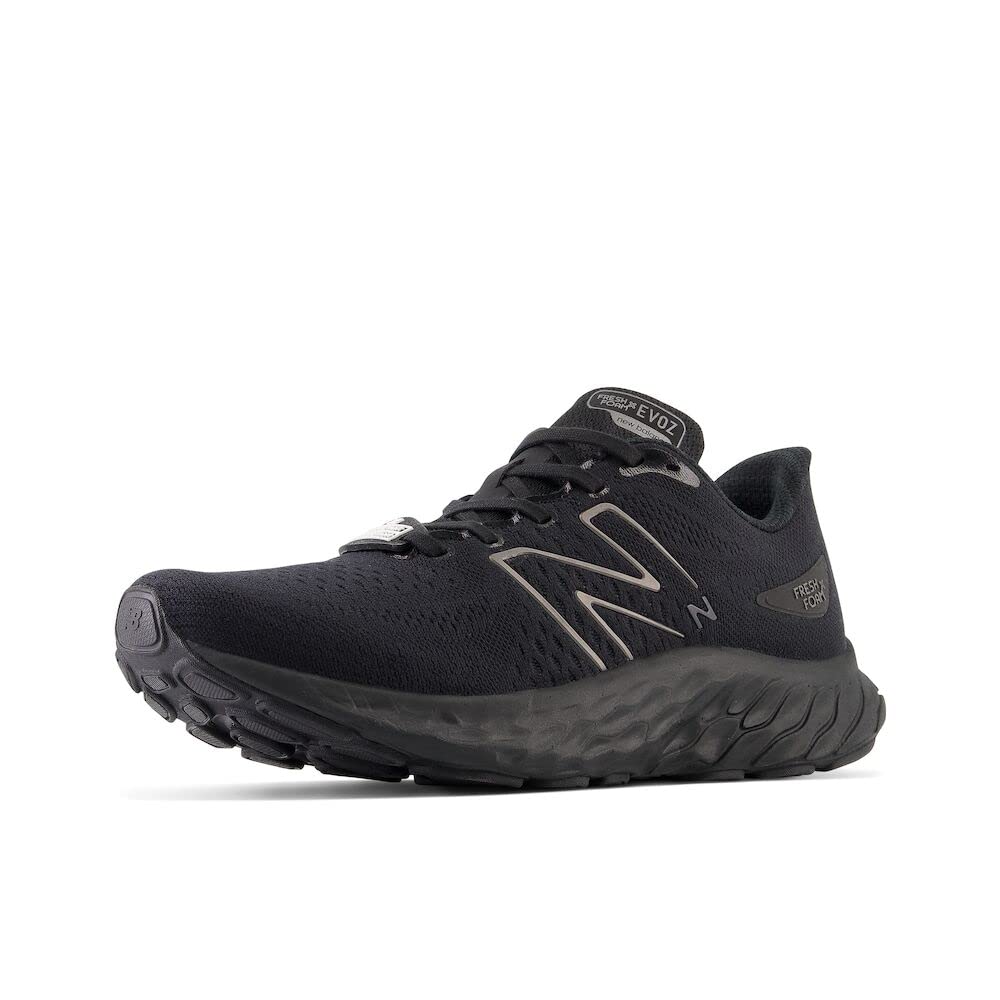 New Balance Men's Fresh Foam X Evoz V3 Slip Resistant Running Shoe, Black/Black Metallic/Black, 8 Wide